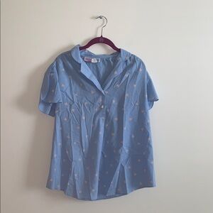 Vintage 90’s Women’s Maternity Heart Patterned Blouse